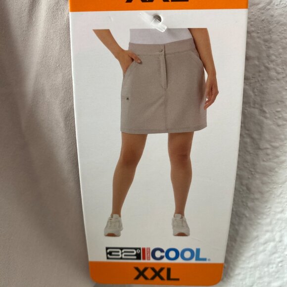 32 Degrees Pants - 32 Degrees XXL Cool Tech Women's Skort Pockets Tan Beige Activewear NWT